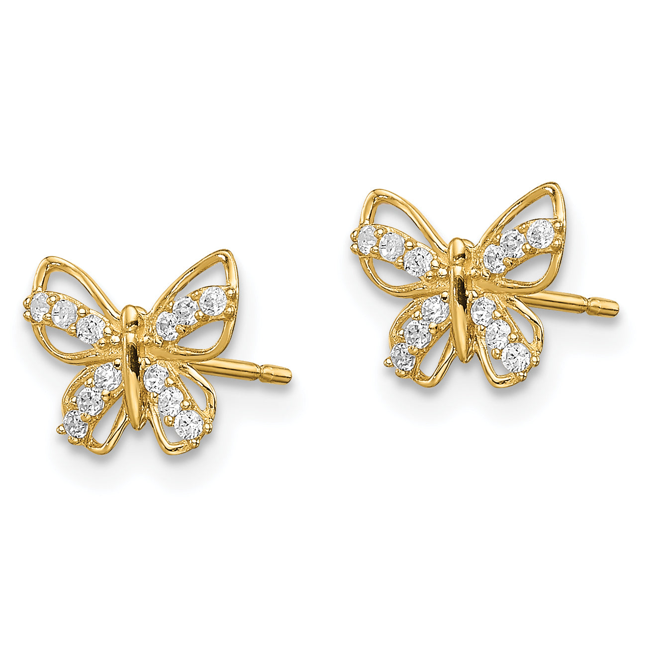 14k Madi K Butterfly CZ Stud Earrings Secondary image