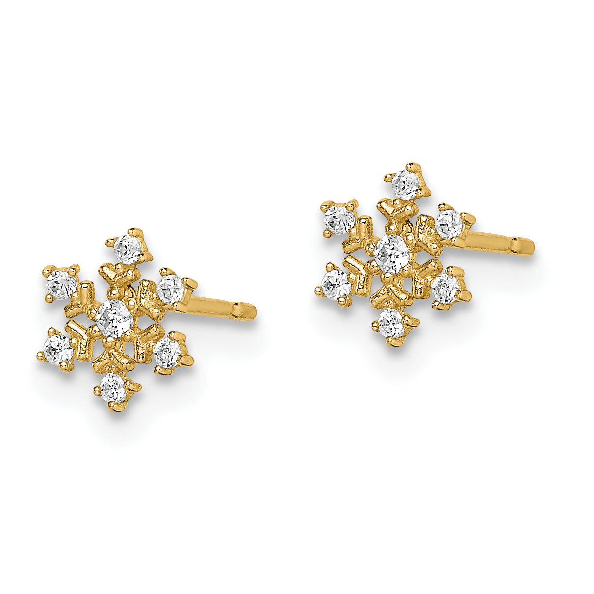 14k Madi K CZ Snowflake Post Earrings