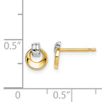 14k w/Rhodium Madi K Circle Post Earrings