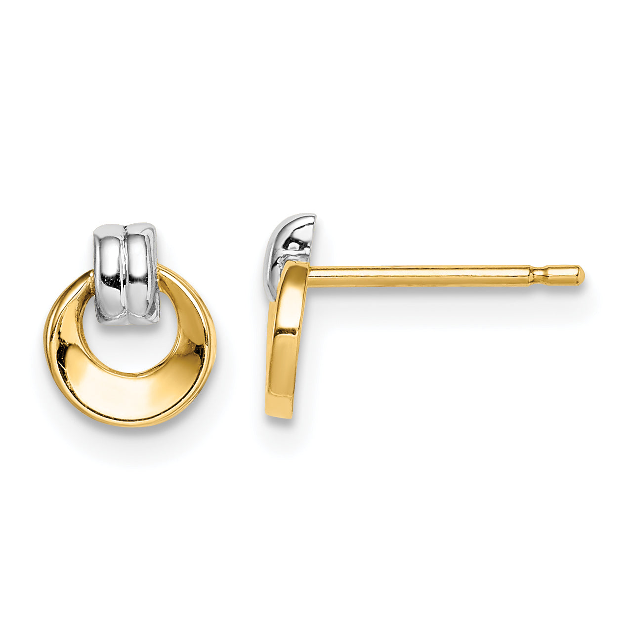 14k w/Rhodium Madi K Circle Post Earrings Main image