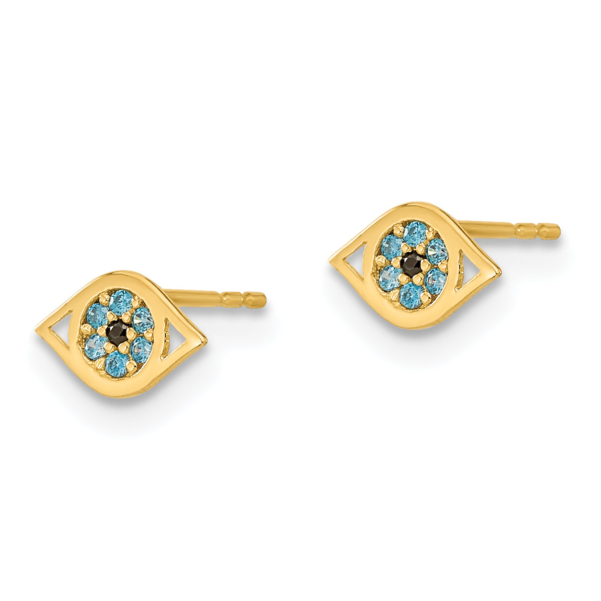 14k Madi K Blue CZ Eye Post Earrings Secondary image