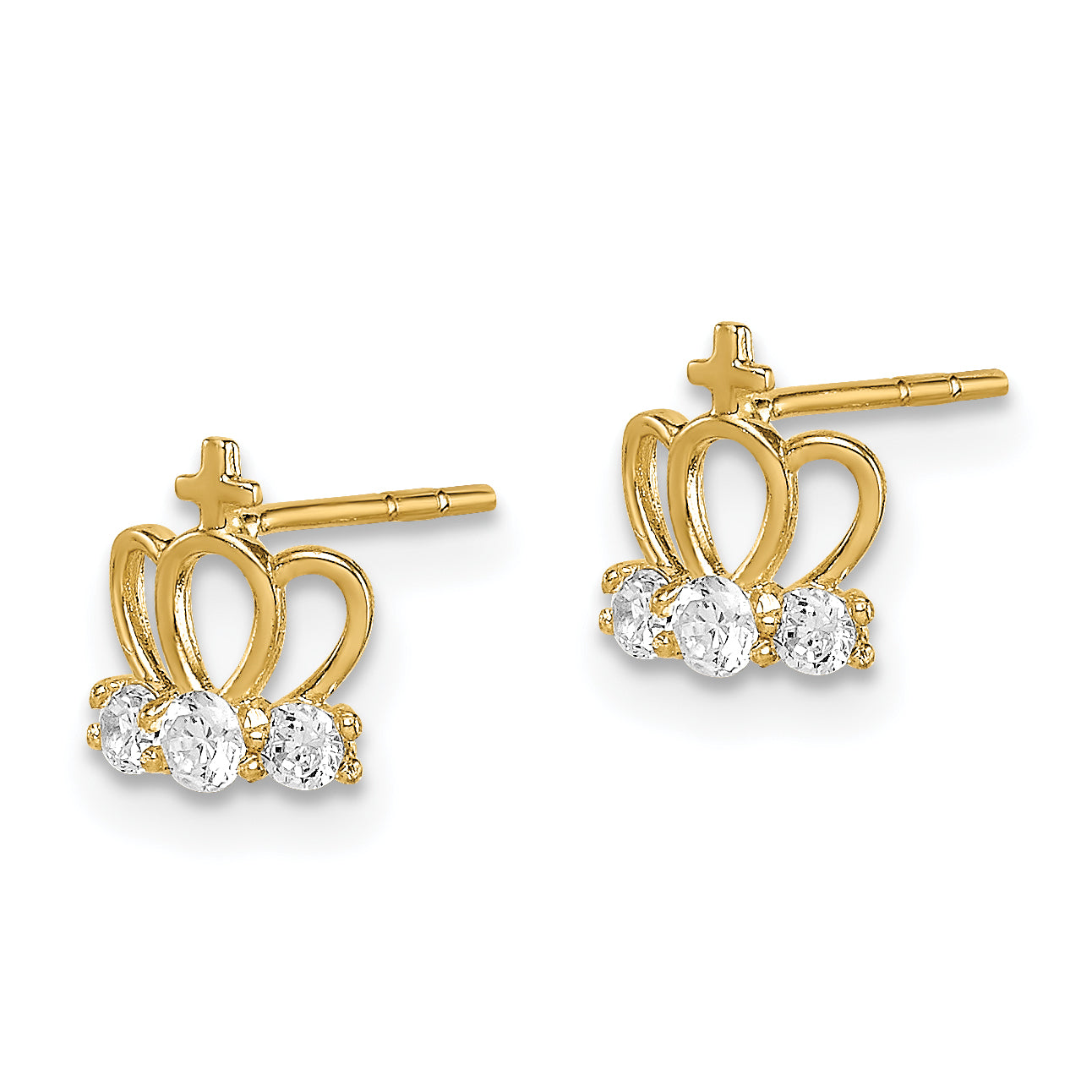 14k Madi K CZ Crown Post Earrings Secondary image