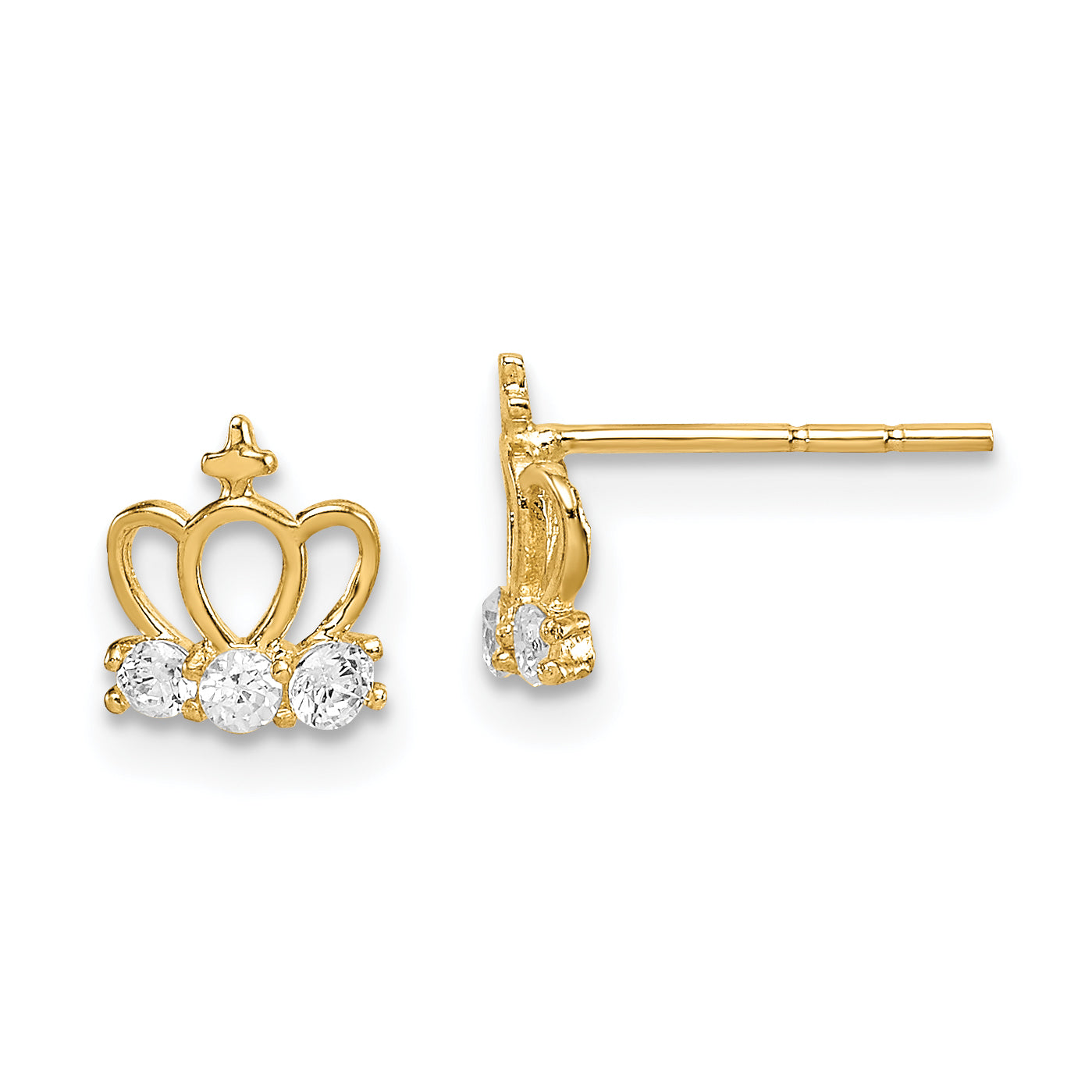 14k Madi K CZ Crown Post Earrings Main image