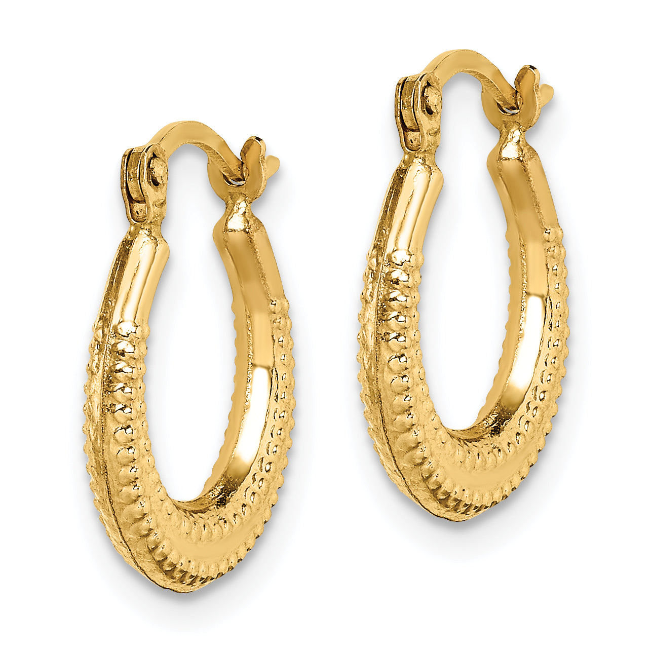 14k Madi K Textured Hoop Earrings Secondary image