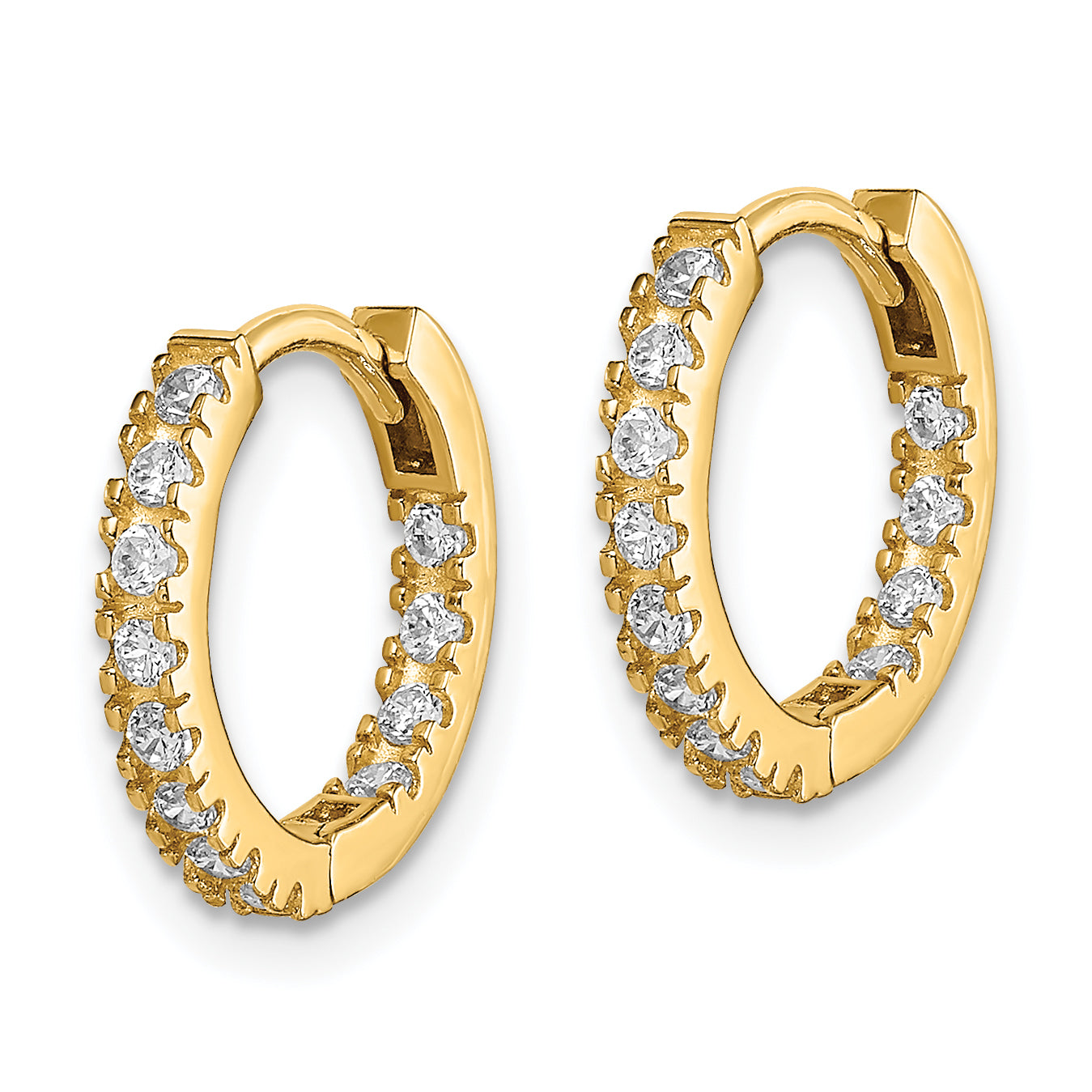 14k Madi K CZ Hinged Hoop Earrings Secondary image