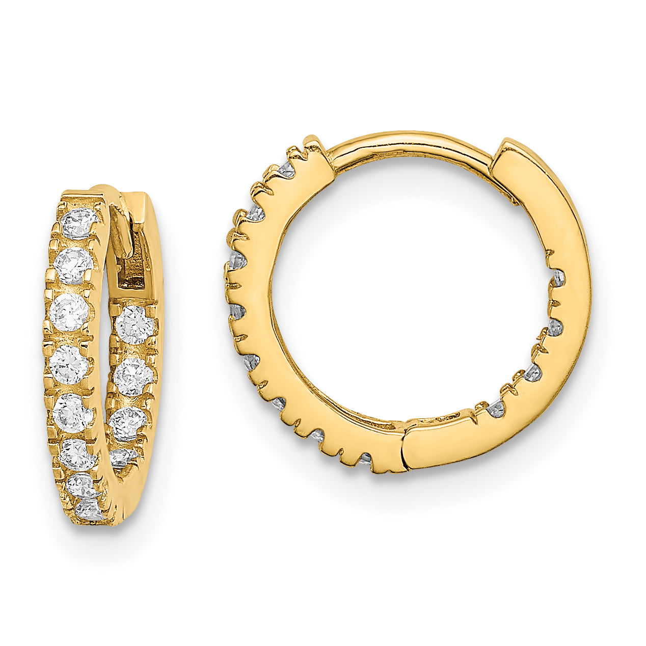 14k Madi K CZ Hinged Hoop Earrings Main image