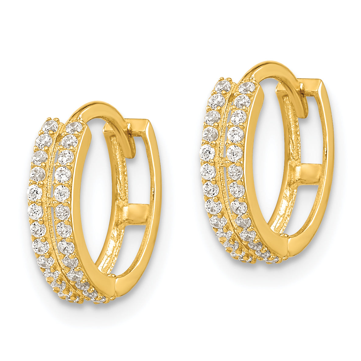 14k Madi K CZ Hinged Hoop Earrings Secondary image