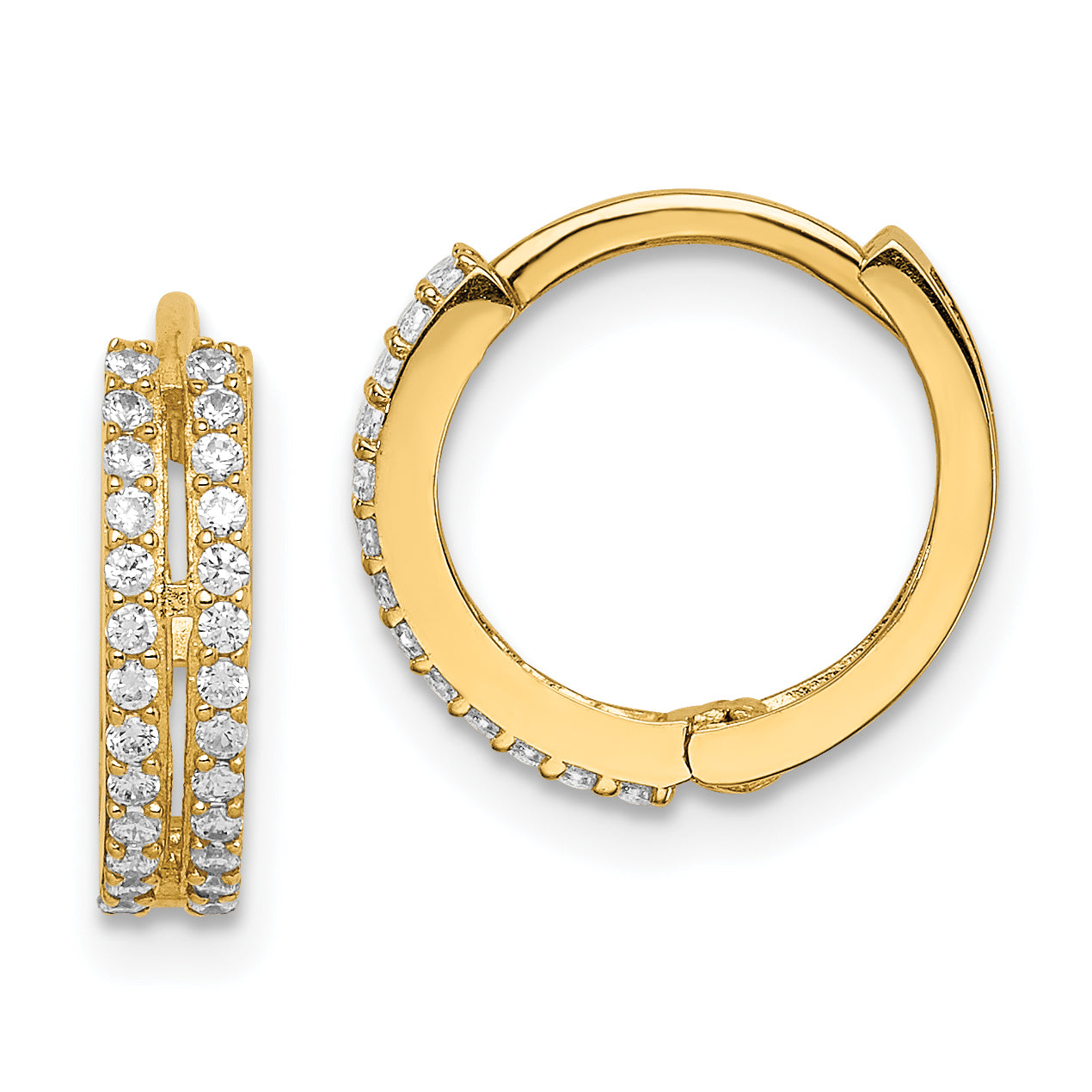 14k Madi K CZ Hinged Hoop Earrings Main image