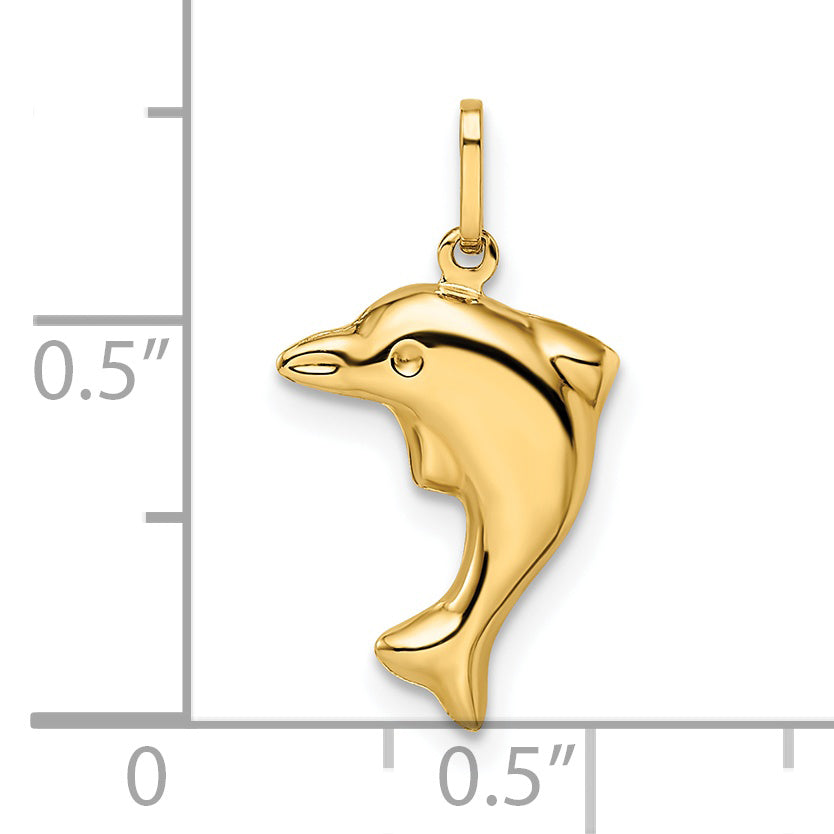 14k Madi K Polished 3-D Dolphin Pendant