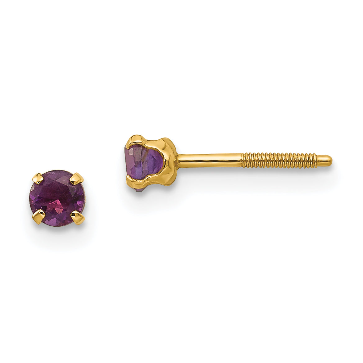 14k Madi K 3mm Amethyst Earrings Main image