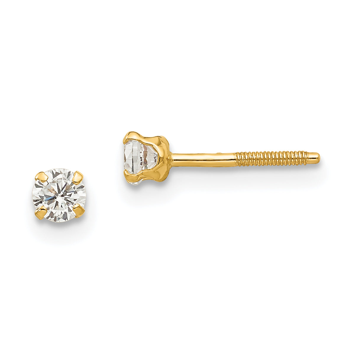14k Madi K 3mm white zircon Earrings Main image