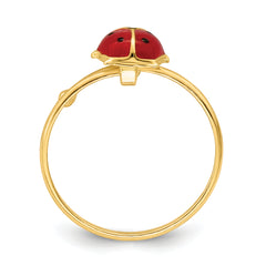 14k Polished Enameled Madi K Ladybug Adjustable Ring