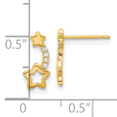 14k Madi K Polished CZ Shooting Stars Post Earrings
