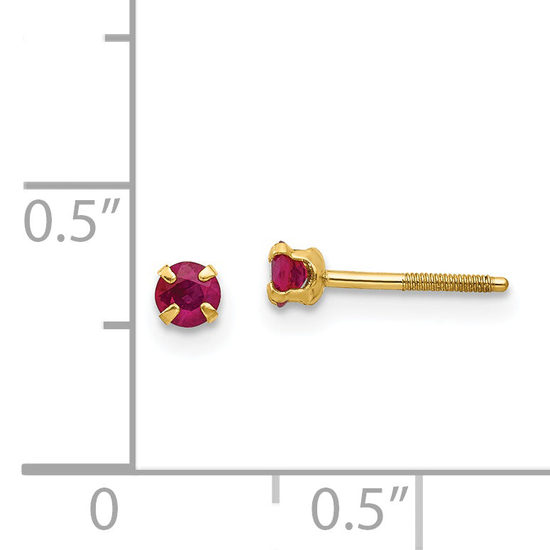 14k Madi K 3mm Ruby Earrings