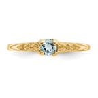 14k Madi K 3mm Aquamarine Birthstone Baby Ring