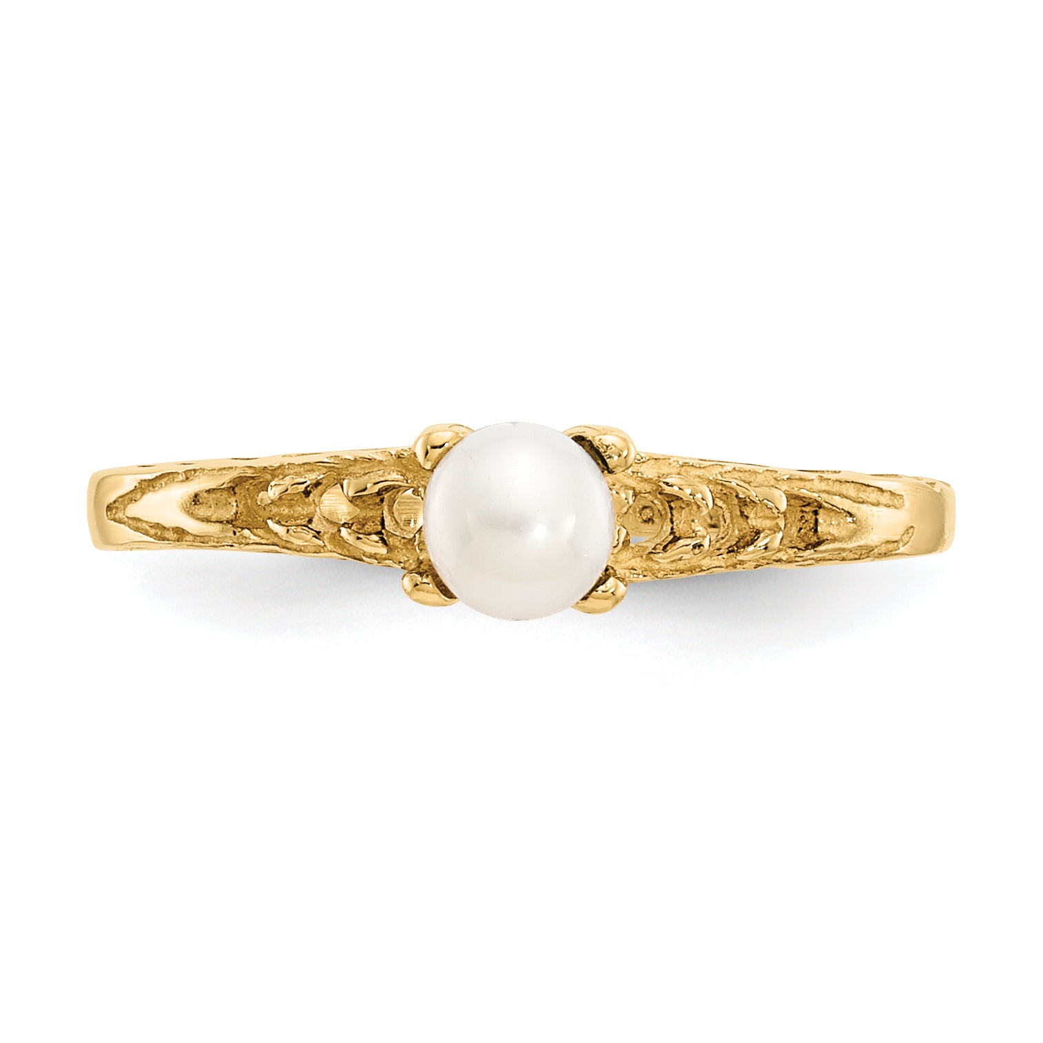 14k Madi K 3mm Fresh Water Cultured Pearl Birthstone Baby Ring