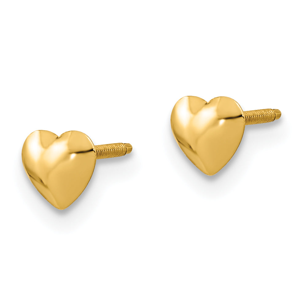 Children's Heart Stud Earrings in 14K Yellow Gold