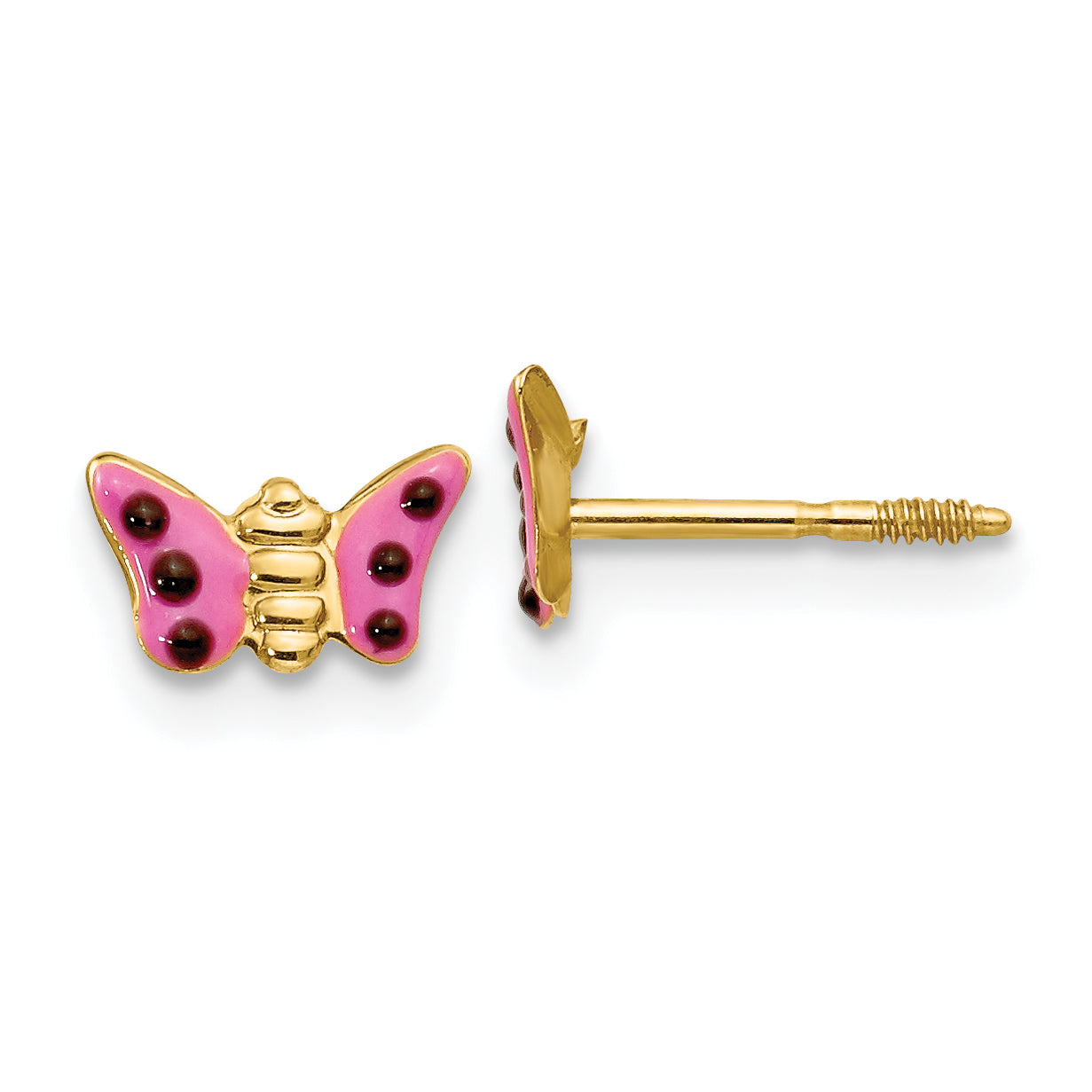 14k Madi K Pink Enameled Butterfly Earrings Main image