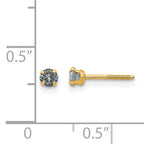 14K Gold Madi K 3mm Imitation Alexandrite Birthstone Stud Earrings  Polished, Nickel-Free