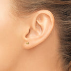 14K Gold Polished Ball Earrings with Screwback Secure Fit  3mm Nickel Free