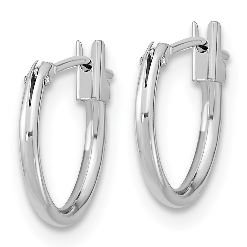 Hoop Earrings in 14K White Gold, 11mm