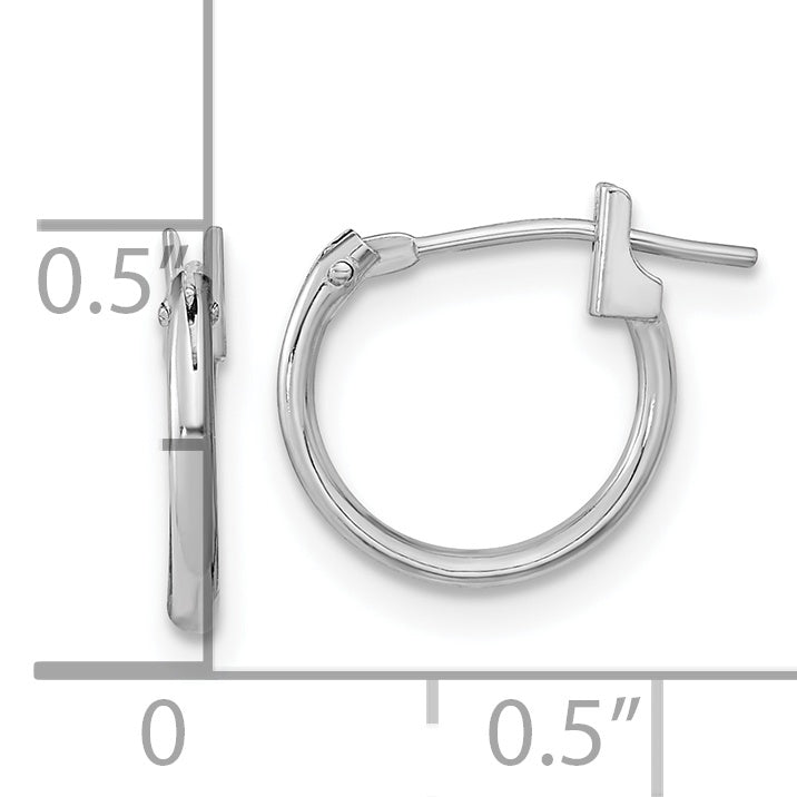 Hoop Earrings in 14K White Gold, 11mm