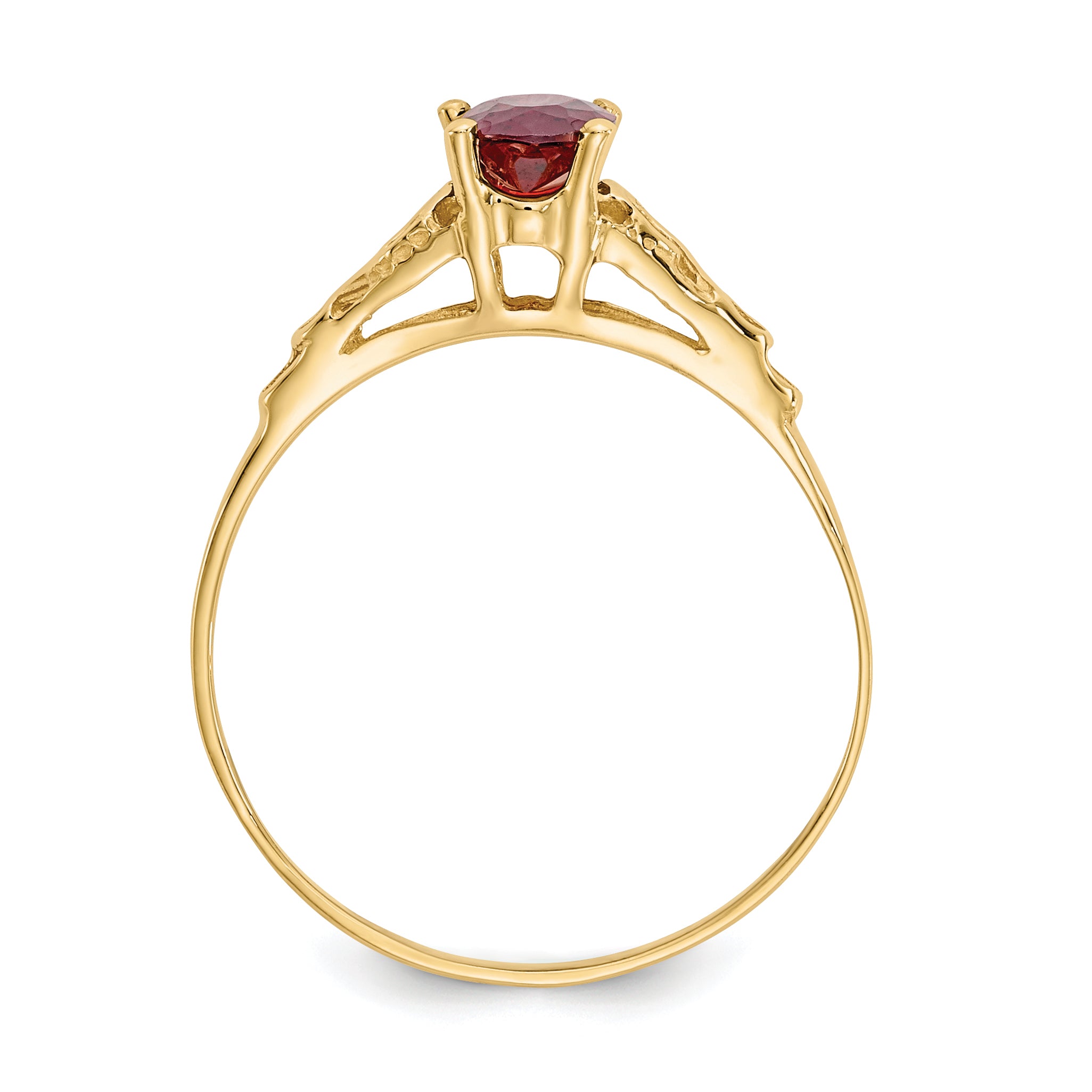14k Madi K Synthetic Garnet Ring Secondary image