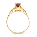 14k Madi K Synthetic Garnet Ring