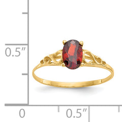 14k Madi K Synthetic Garnet Ring