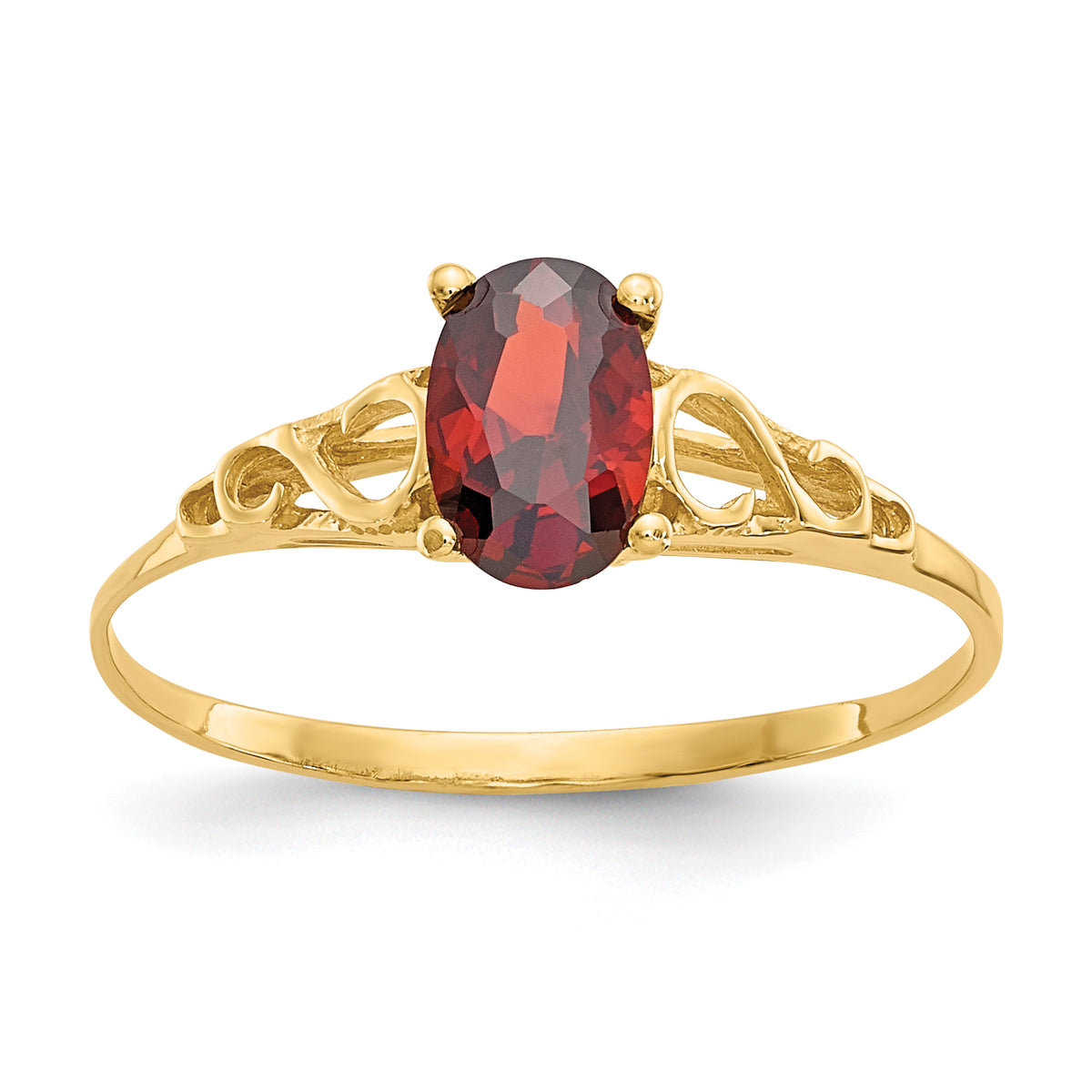 14k Madi K Synthetic Garnet Ring