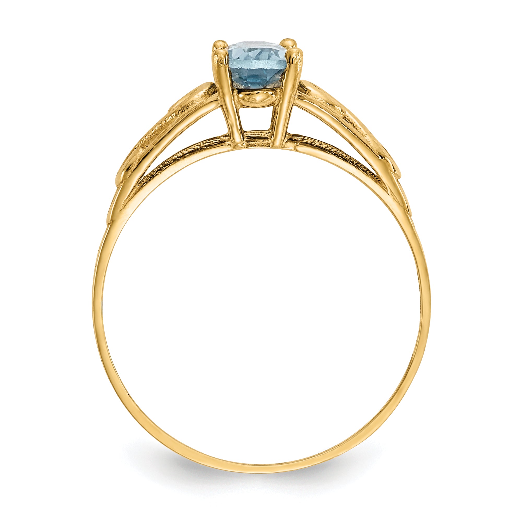 14k Madi K Synthetic Aquamarine Ring Secondary image