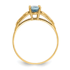 14k Madi K Synthetic Aquamarine Ring