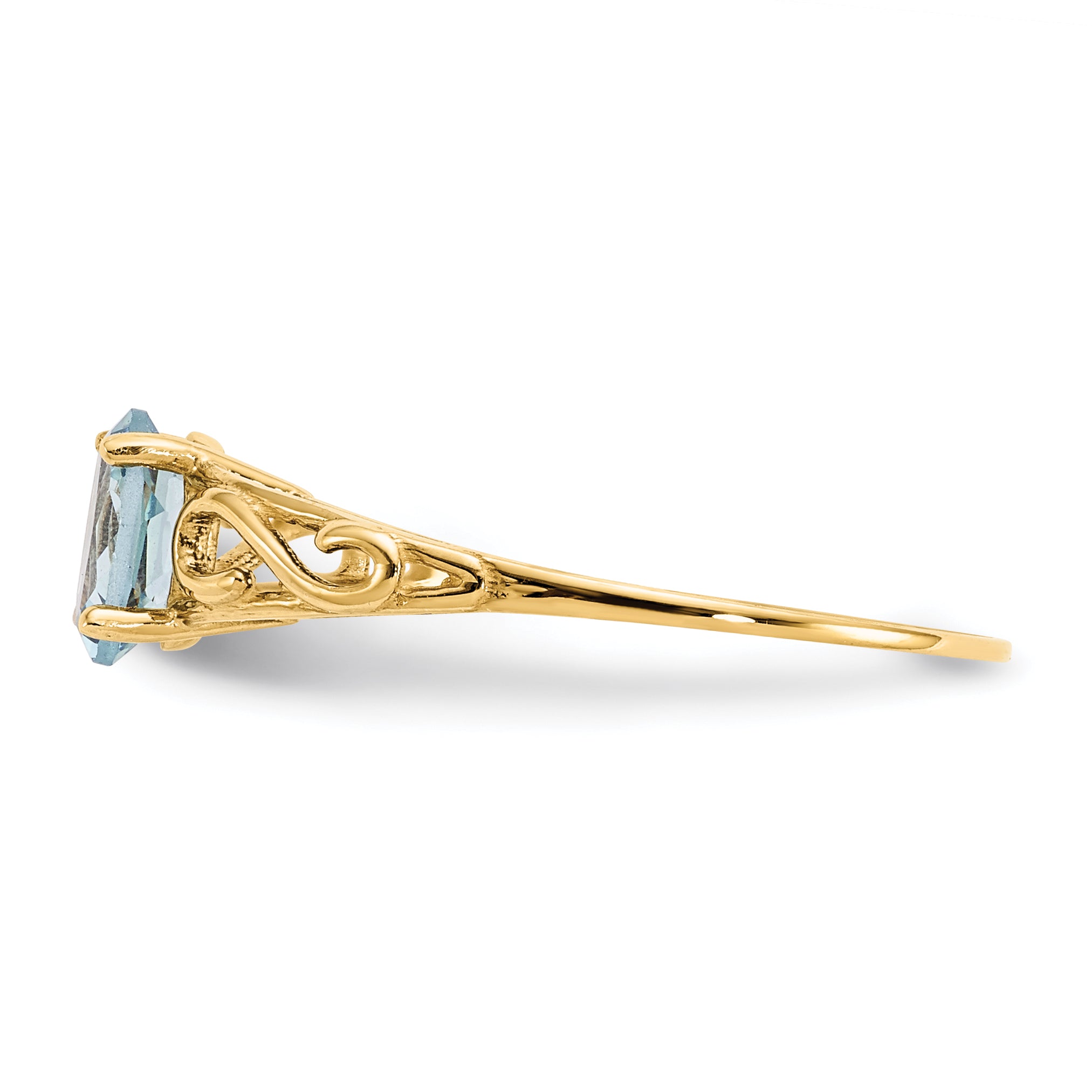 14k Madi K Synthetic Aquamarine Ring