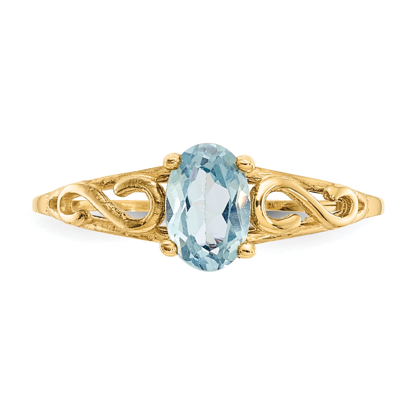 14k Madi K Synthetic Aquamarine Ring