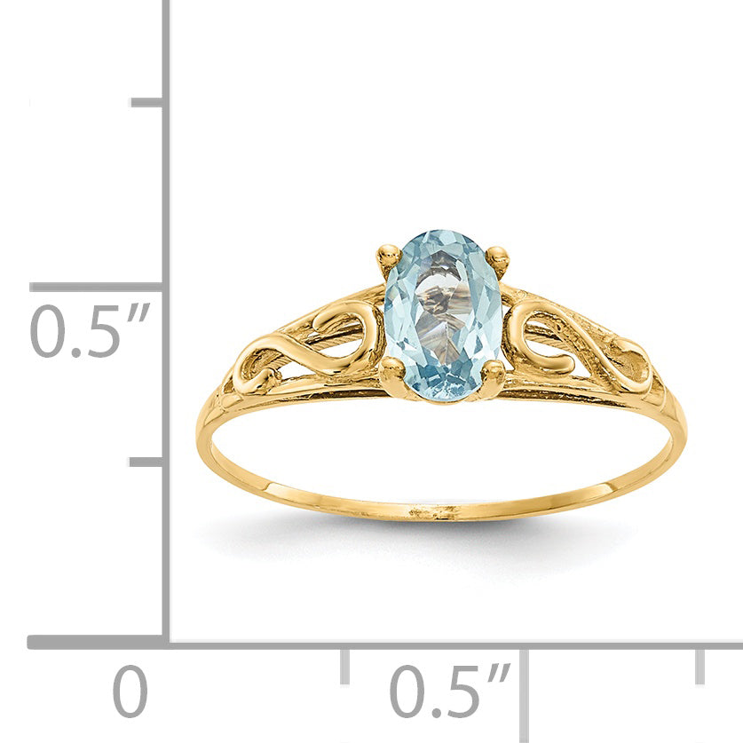 14k Madi K Synthetic Aquamarine Ring