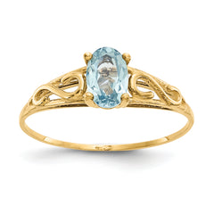 14k Madi K Synthetic Aquamarine Ring