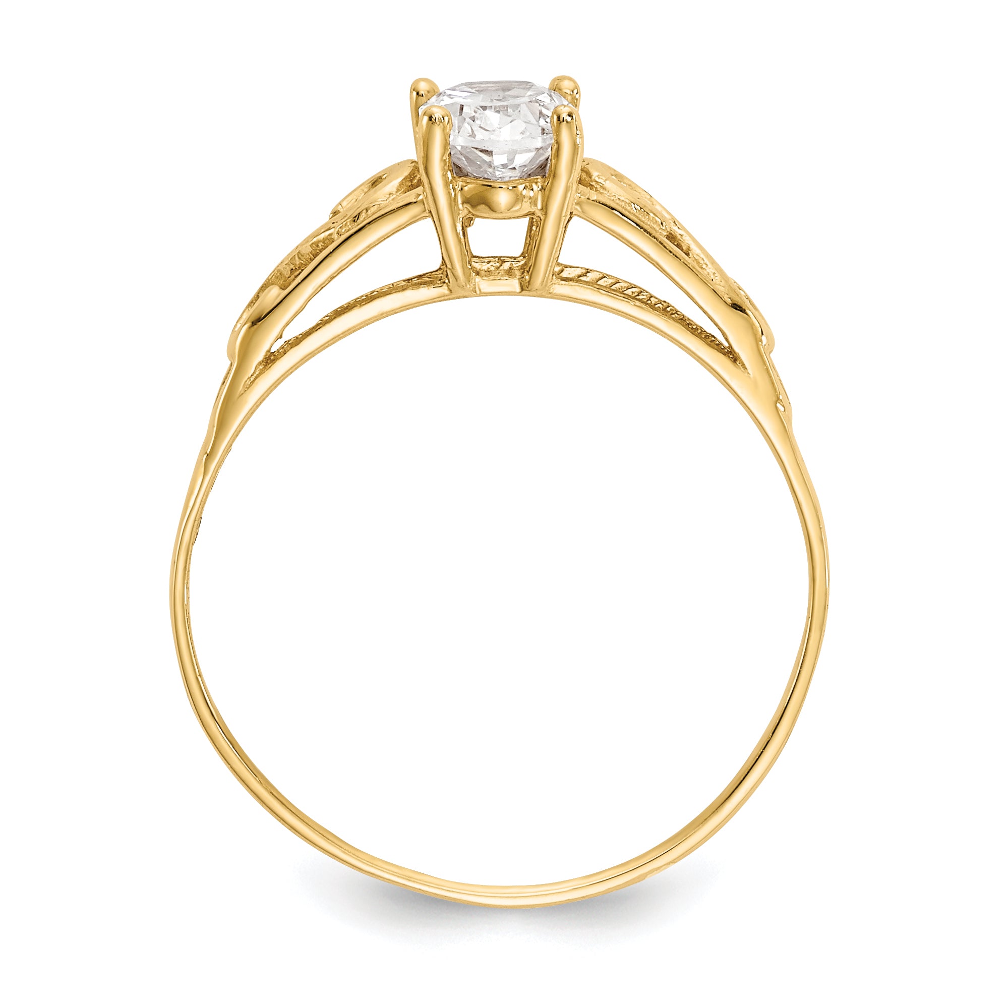 14k Madi K Synthetic White Spinel Ring Secondary image