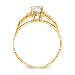 14k Madi K Synthetic White Spinel Ring