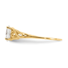 14k Madi K Synthetic White Spinel Ring