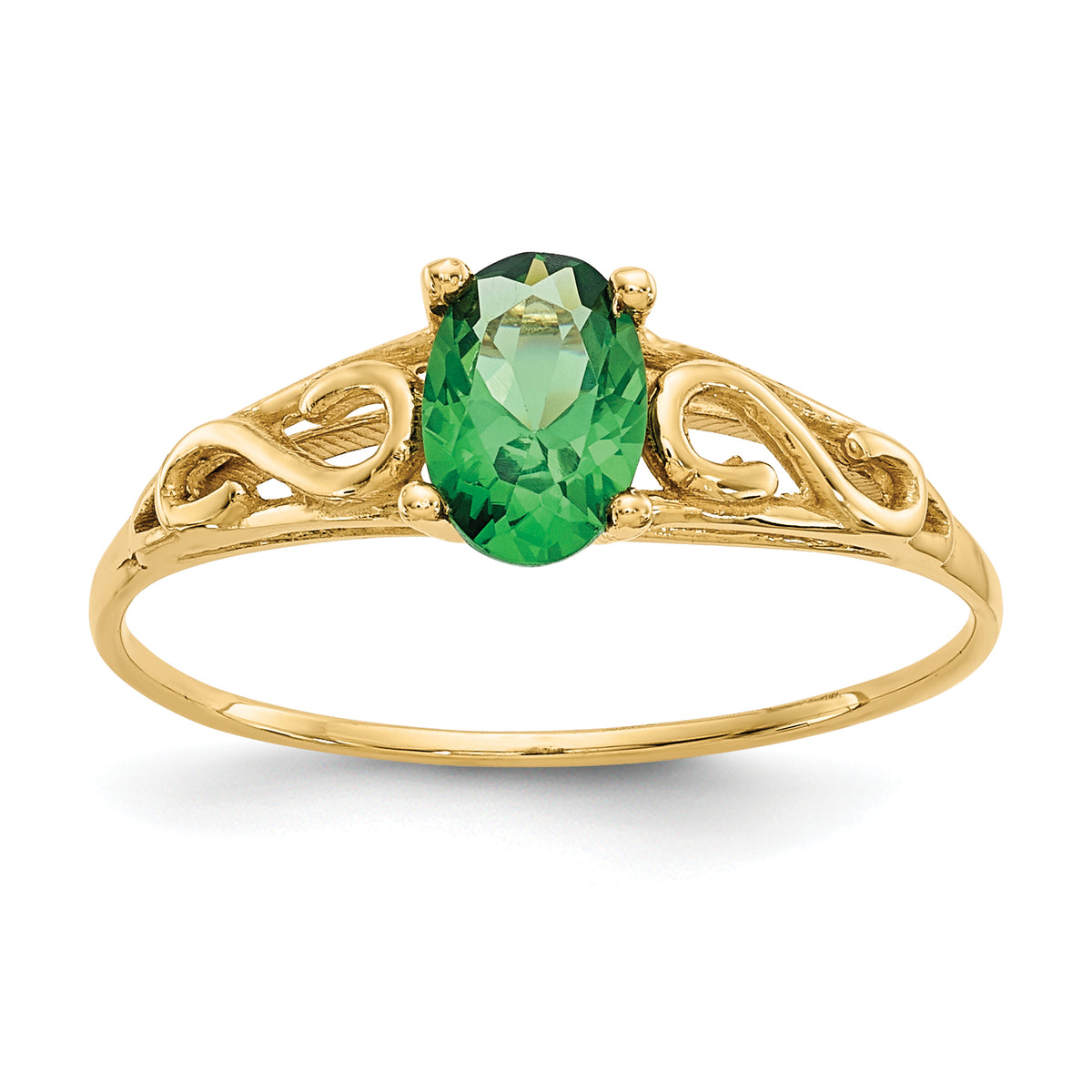14k Madi K Synthetic Emerald Ring
