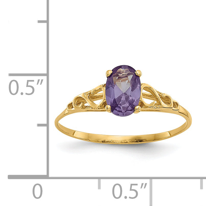 14k Madi K Synthetic Alexandrite Ring