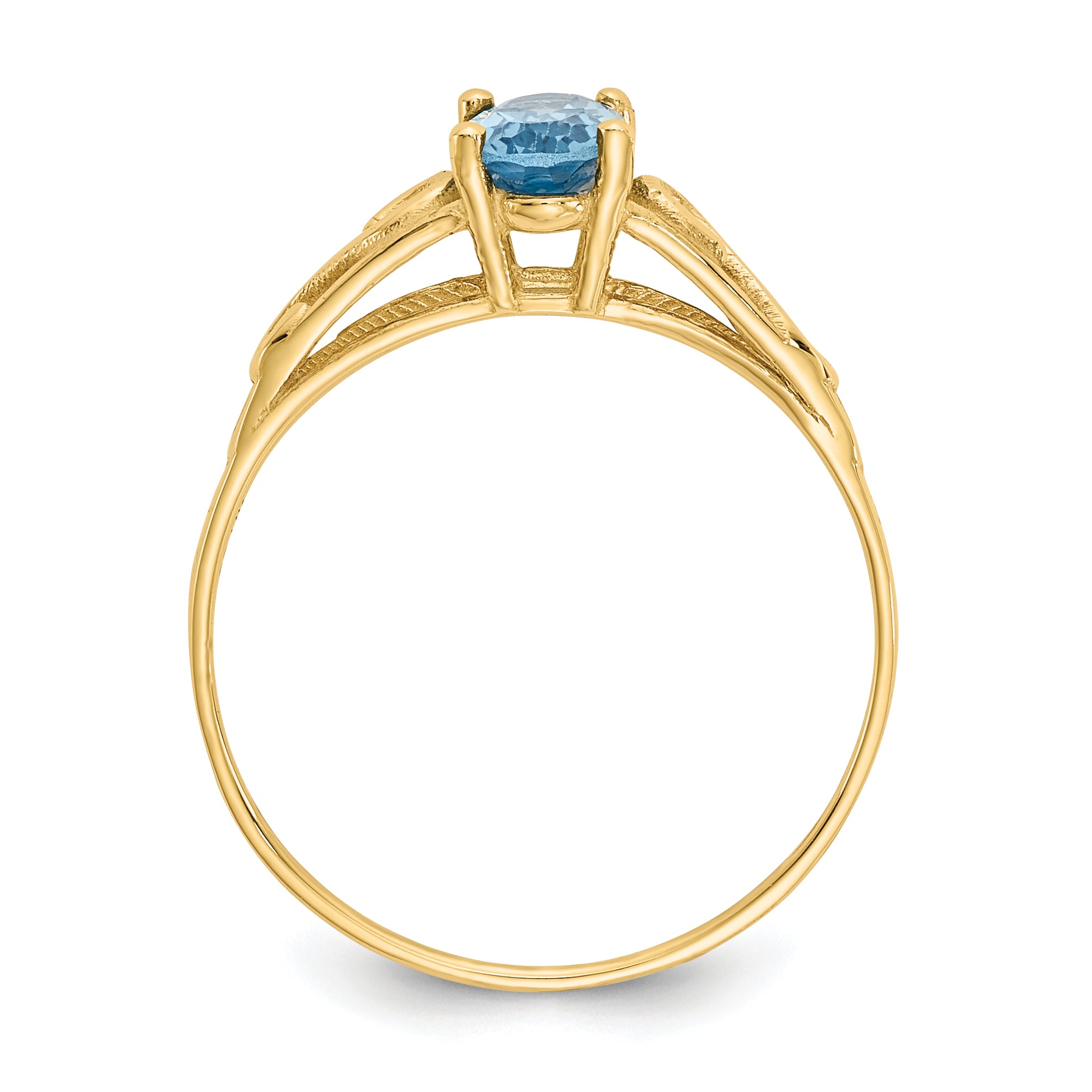 14k Madi K Synthetic Blue Zircon Ring