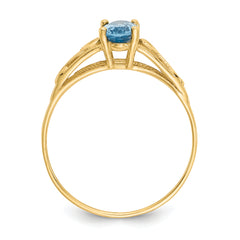 14k Madi K Synthetic Blue Zircon Ring