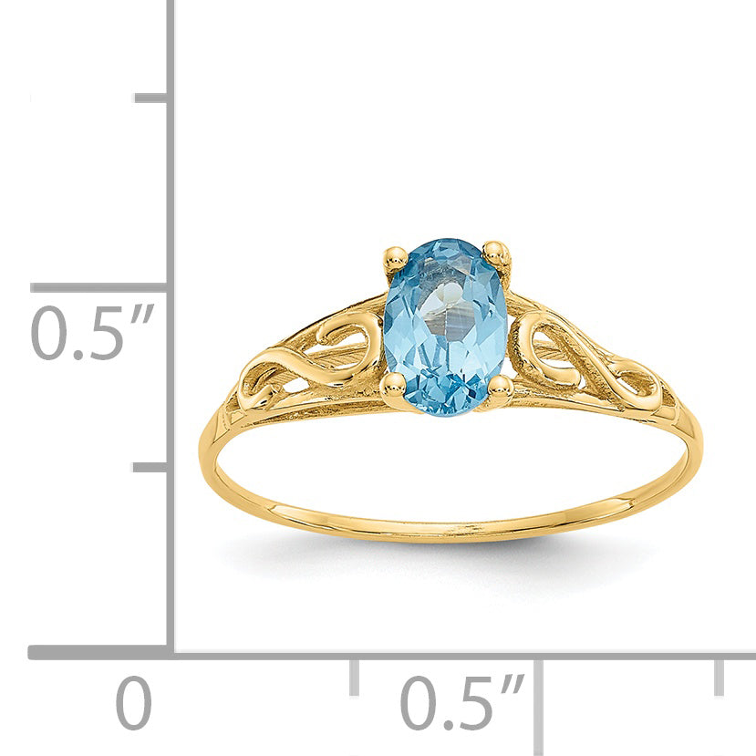 14k Madi K Synthetic Blue Zircon Ring - 5