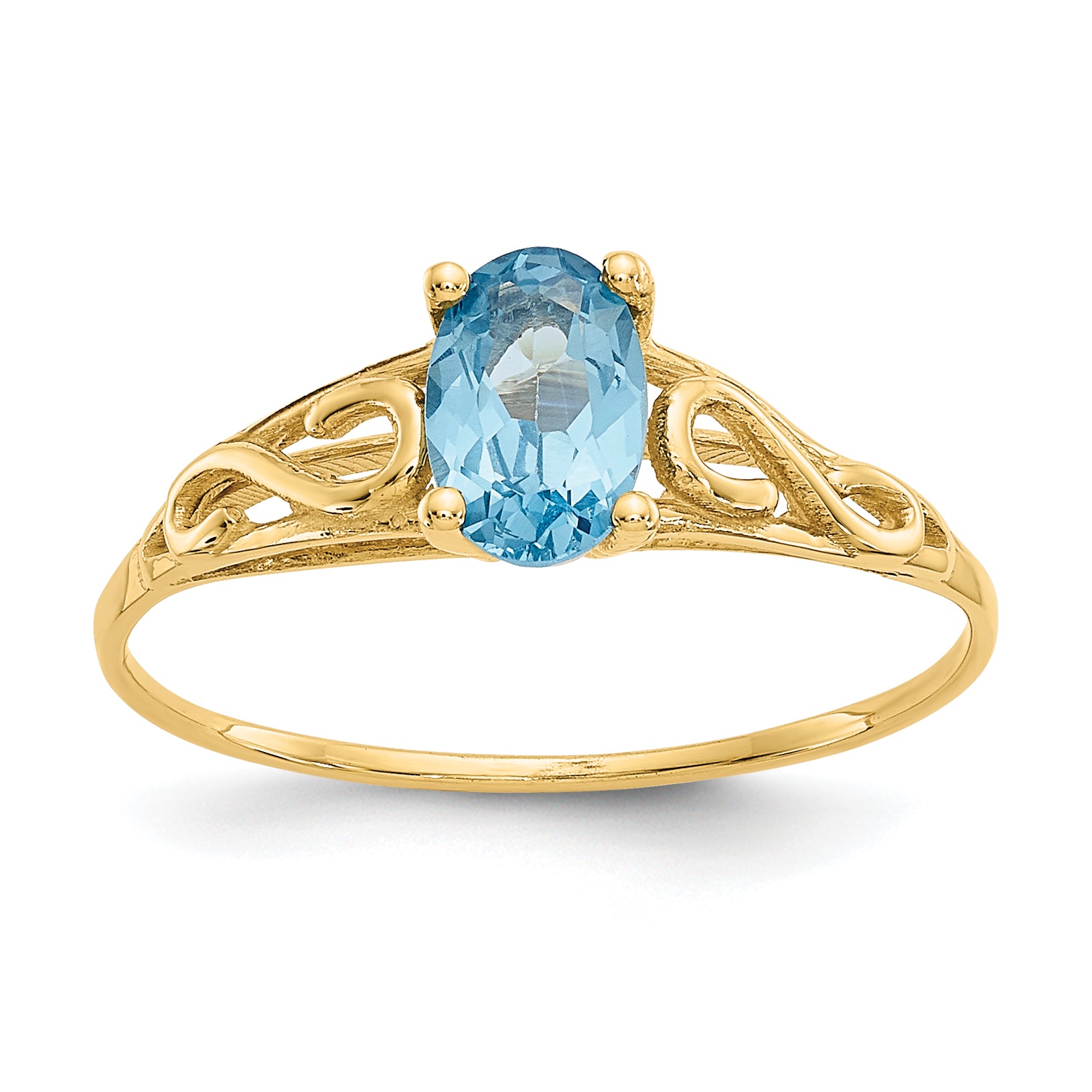 14k Madi K Synthetic Blue Zircon Ring Main image