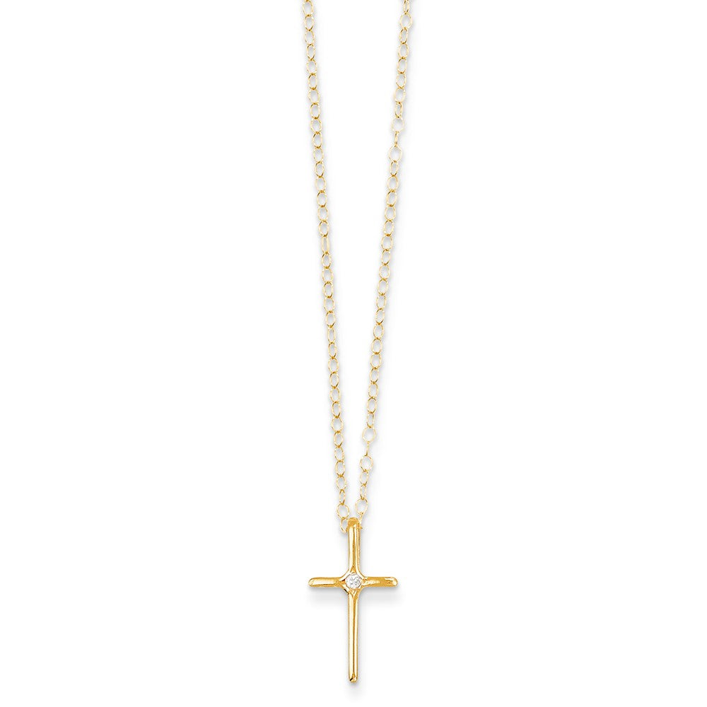 14K Madi K .01ct Diamond Cross Necklace Main image