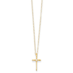 14K Yellow Gold Madi K .01ct Diamond Cross Necklace