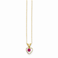 14K Madi K 3mm Ruby Heart Birthstone Necklace