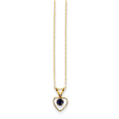 14K Madi K 3mm Sapphire Heart Birthstone Necklace