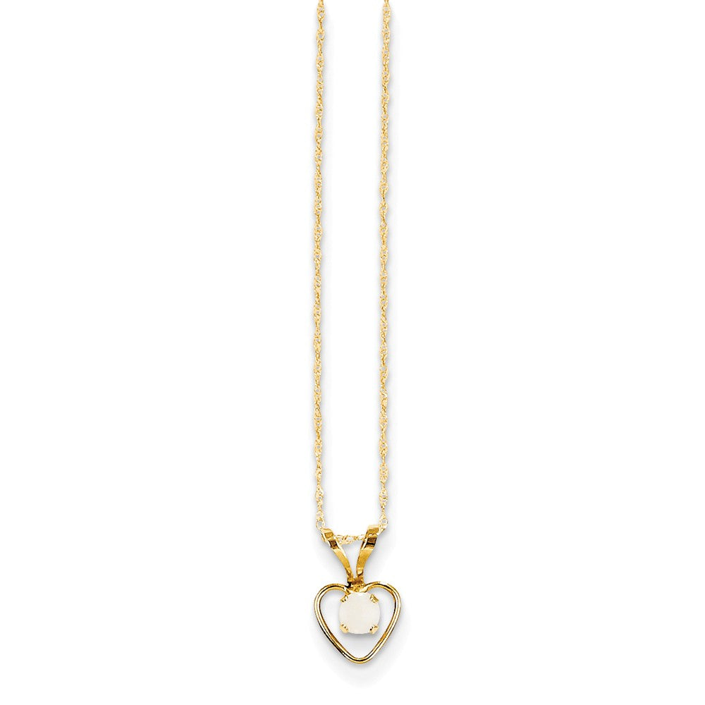 14K Madi K 3mm Opal Heart Necklace Main image